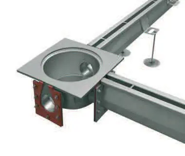 Applicazione di ispezione 300×300. In angolo di 90° su canaletta a fessura