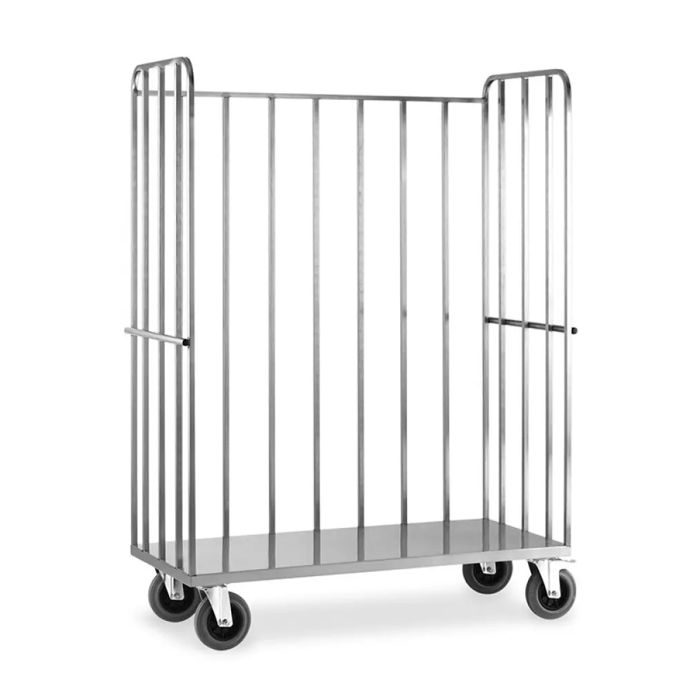 Stainless steel trolleys with sides