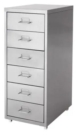 Stainless steel drawer unit with handles