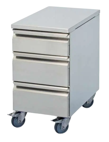 Stainless steel drawer unit on wheels