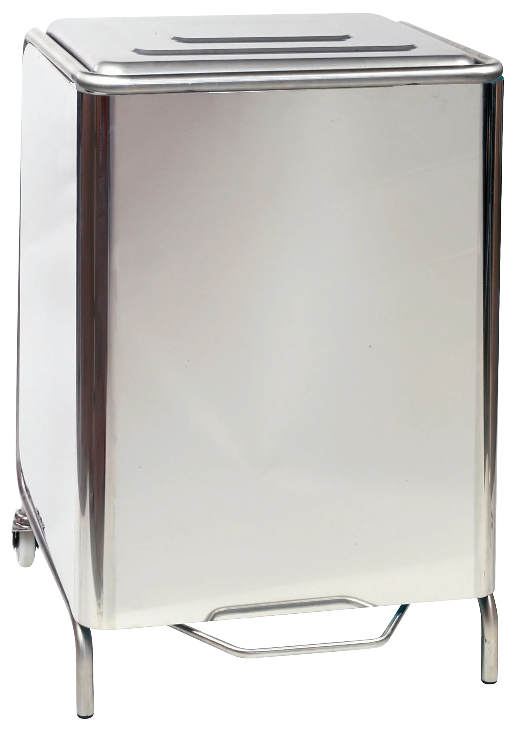 Enclosed stainless steel waste bin