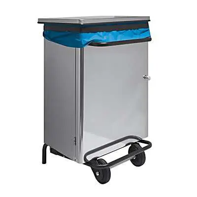 Stainless steel waste container with bag holder