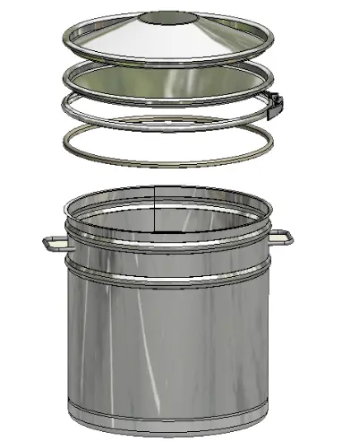 Fusto inox con optional