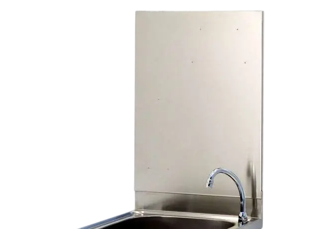 Stainless steel washbasin option - Rear backsplash