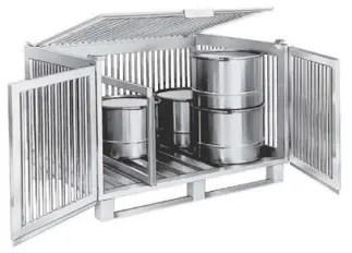 Cage pallet with lockable doors