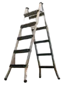 Ladder with stainless steel support frame AISI 304