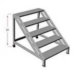 Inclined 45-degree ladder, 4 steps, stainless steel AISI 304