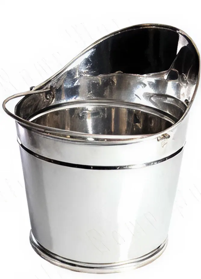 Secchio inox AISI 304 bordo superiore con ricciolo aperto antitaglio