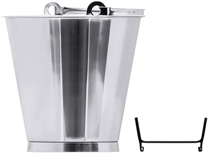 Secchio inox con cornice perimetrale acciaio inox AISI 304