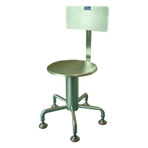 Stainless steel stool with adjustable feet