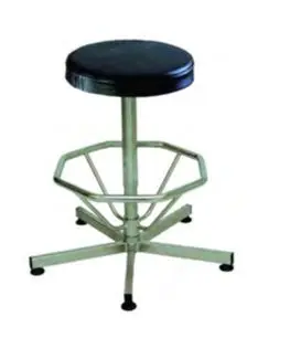 Stainless steel stool with polyurethane seat and footrest