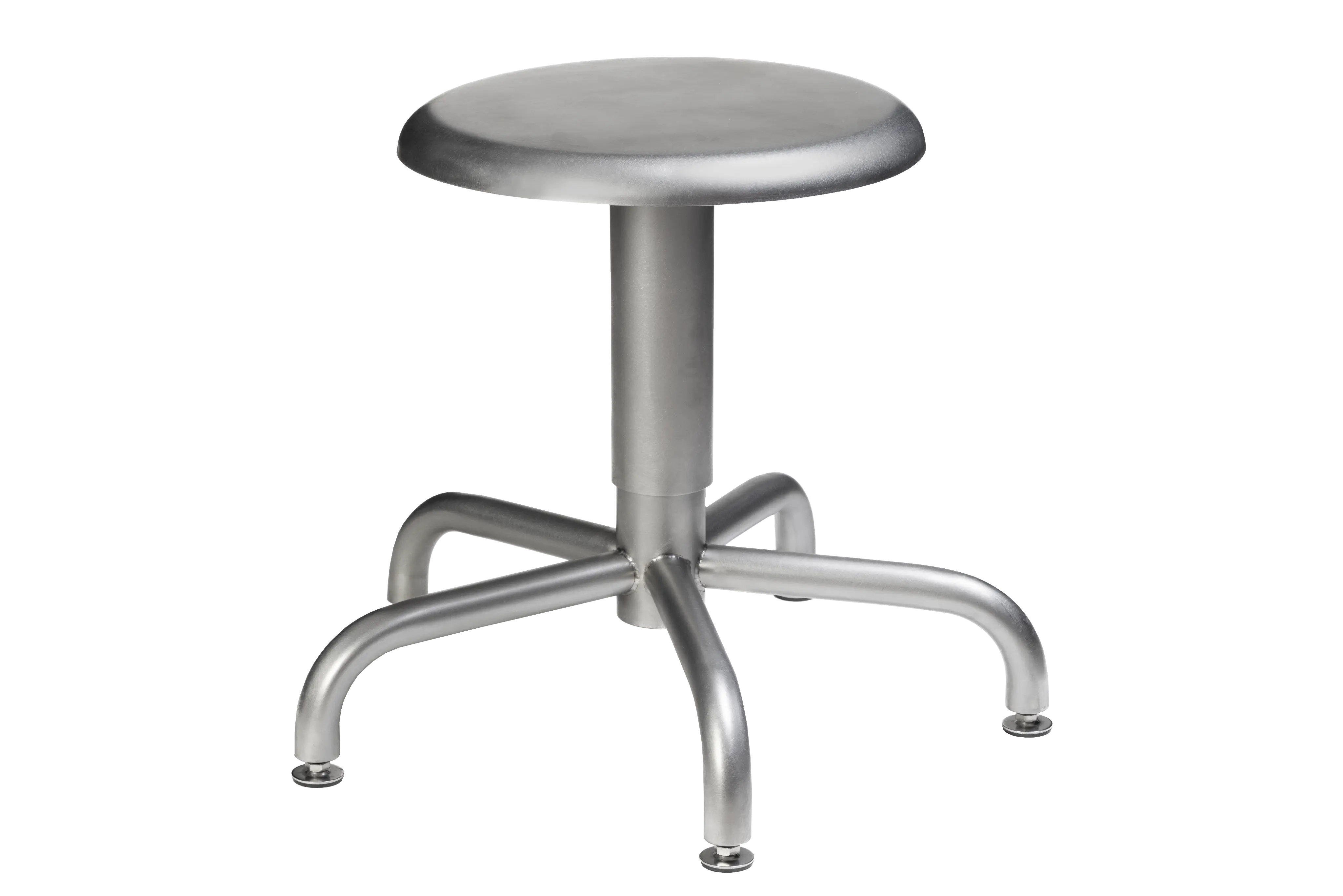 Stainless steel stool with adjustable seat