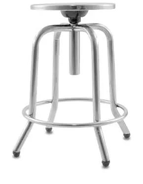Stainless steel stool with adjustable seat